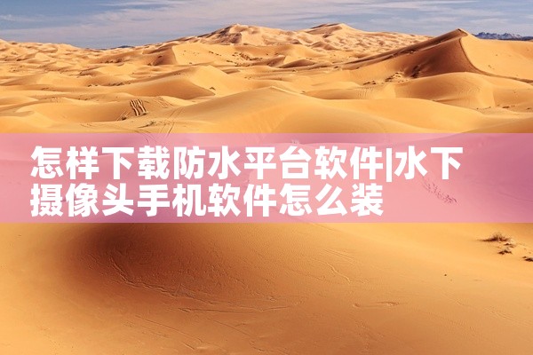 怎样下载防水平台软件