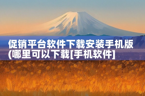 促销平台软件下载安装手机版